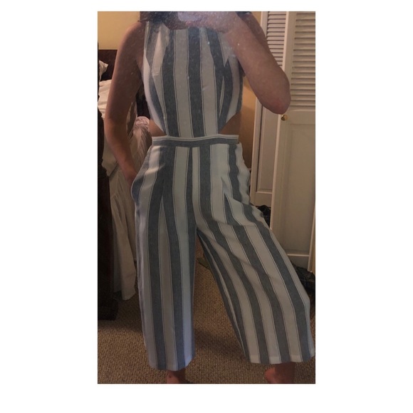 L'ATISTE Pants - Striped jumpsuit with cutouts L'ATISTE Pants - Striped jumpsuit with cutouts